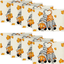 Herbst Platzsets 8er Set Ahornblätter Gnome Deko Tischsets 30x45cm