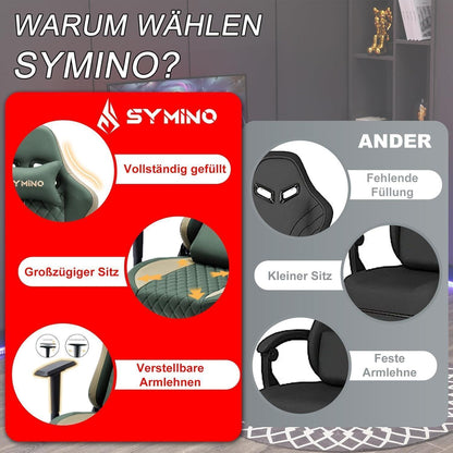 Ergonomischer Gaming Stuhl Vintage-PU-Leder mit