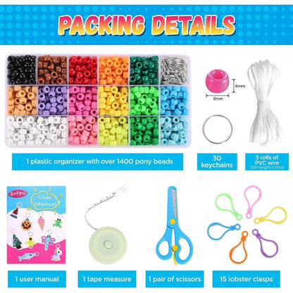 Bastelset Ponyperlen Tiere – 1500 Teile DIY Set für Kinder