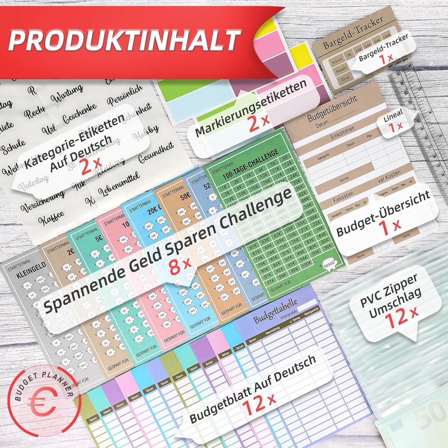 Budget Planner Sparchallenge - Geld Sparbuch A6 Haushaltsbuch