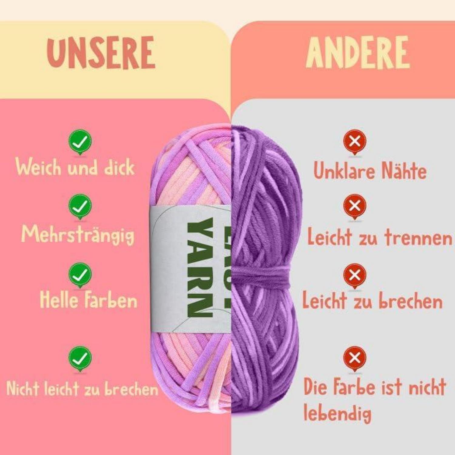 15er Set Easy Garn für Anfänger: Dickes Häkelgarn in 15 Farben