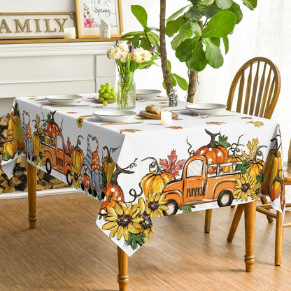 Herbst Tischdecke 140x220 cm Gelb Polyester Fleckschutz Spezial Tischwäsche