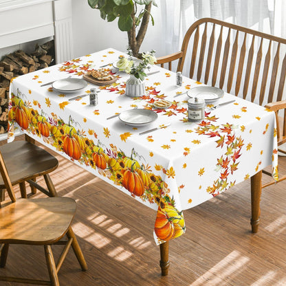 Herbst Tischdecke Kürbisse Sonnenblumen 140x160 cm Orange