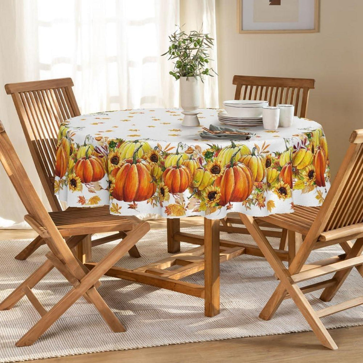 Herbst Tischdecke Rund 120 cm Artoid Mode Sonnenblumen