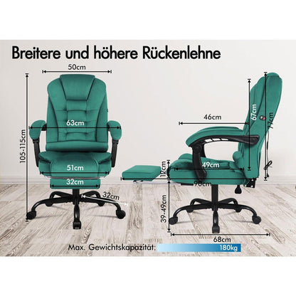 ALFORDSON Bürostuhl ergonomischer Gaming-Drehstuhl Grün