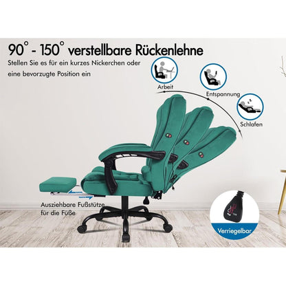 ALFORDSON Bürostuhl ergonomischer Gaming-Drehstuhl Grün