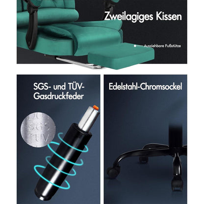 ALFORDSON Bürostuhl ergonomischer Gaming-Drehstuhl Grün
