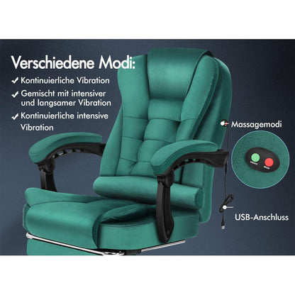 ALFORDSON Bürostuhl ergonomischer Gaming-Drehstuhl Grün