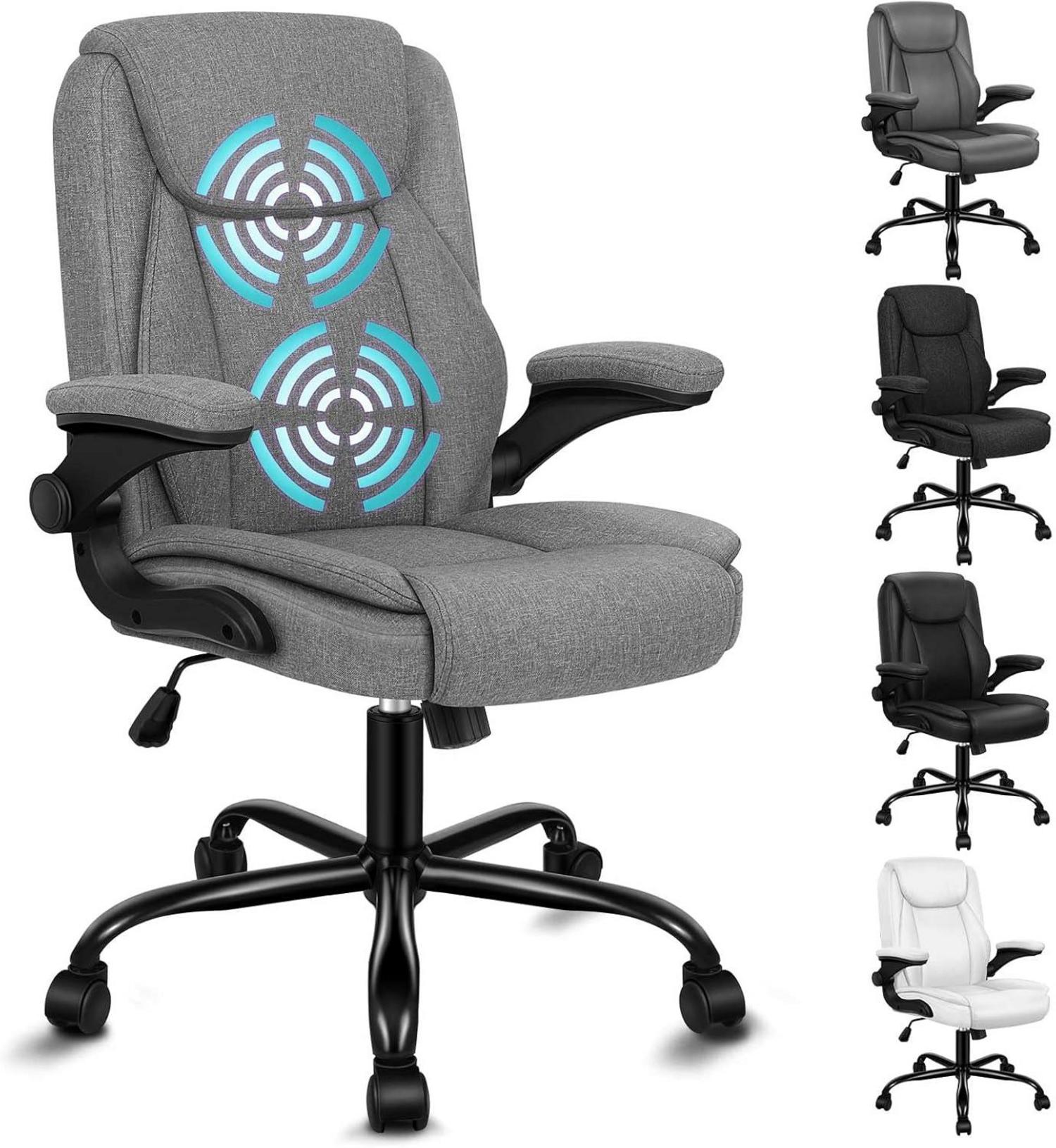 Ergonomischer Massage Bürostuhl Mid Back Schwarz Armlehne Gas-Lift