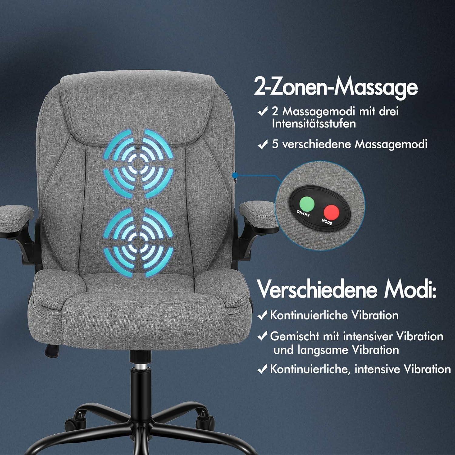 ALFORDSON Ergonomischer Massage Bürostuhl Mid Back Schwarz