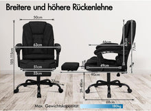 Ergonomischer Gaming-Bürostuhl mit Lordosenstütze in Schwarz