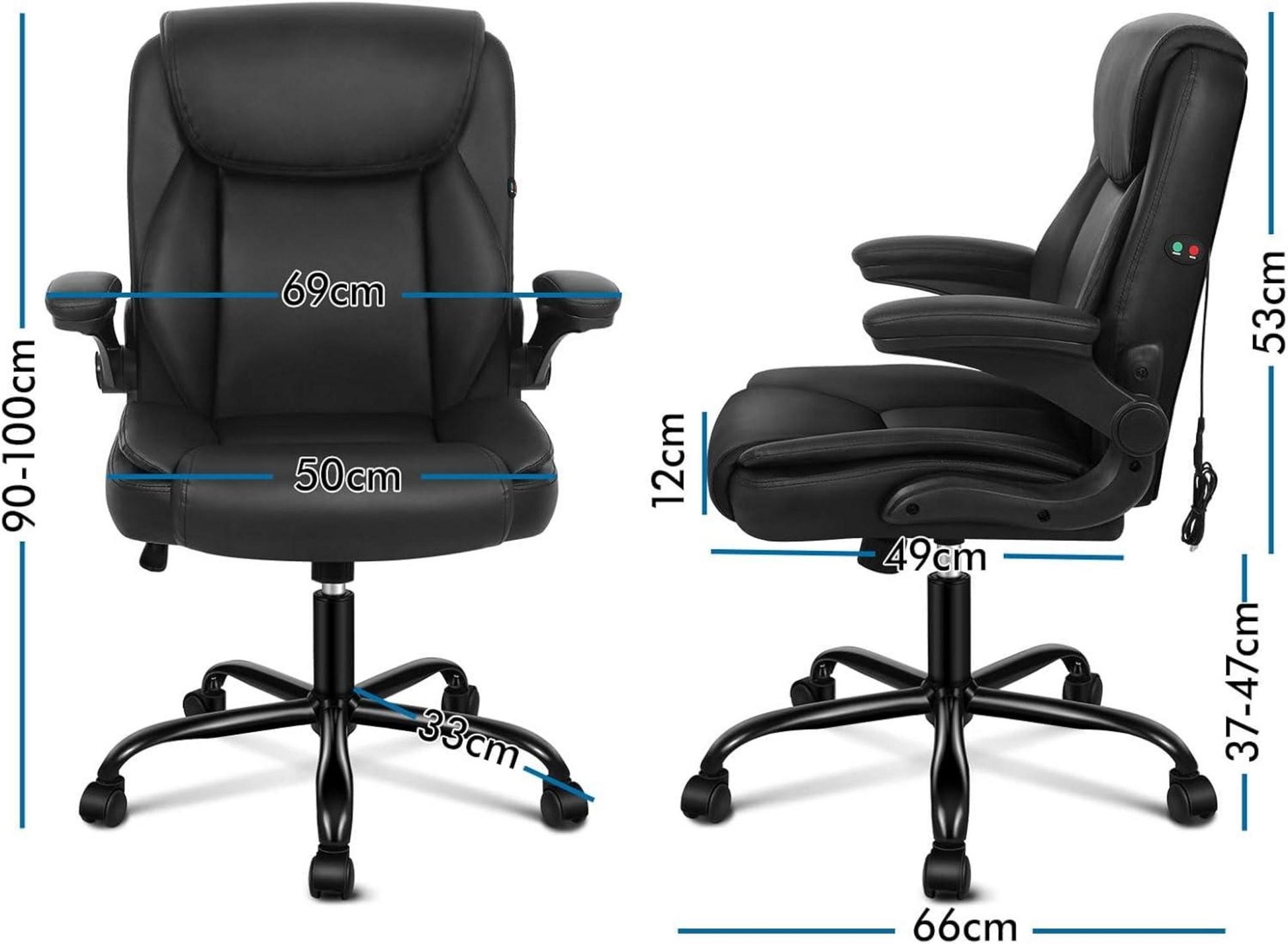 ALFORDSON Ergonomischer Massage Bürostuhl mit Armlehne 150kg