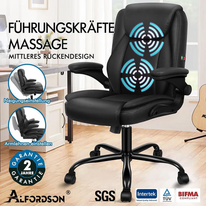 Ergonomischer Massage Bürostuhl Mid Back Schwarz 150kg