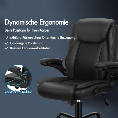 Ergonomischer Massage Bürostuhl Schwarz 150kg Belastbarkeit