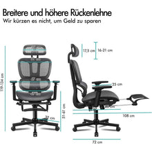 ALFORDSON Ergonomischer Netz-Bürostuhl mit 3D-Armlehne und