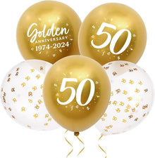Goldene Hochzeit Luftballons Set - 24 Stück in 3 Stilen