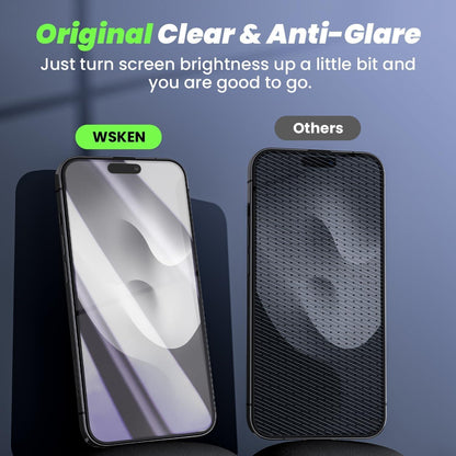 WSKEN Sichtschutzfolie Privacy Anti Spy 9H Panzerfolie für iPhone 15 Pro