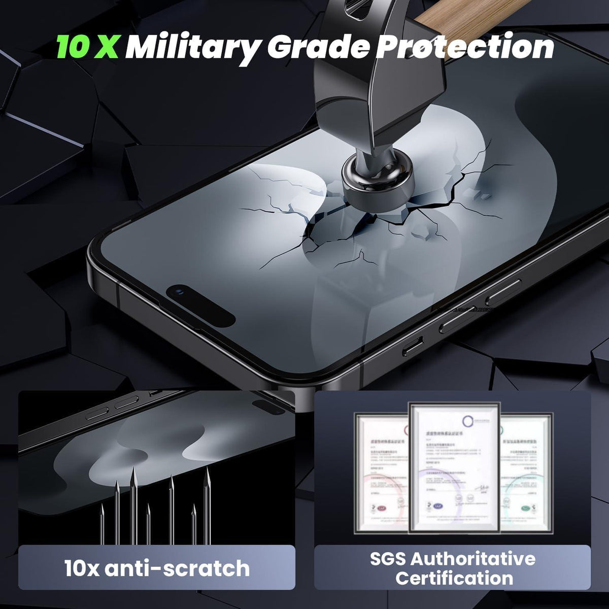 Displayschutzfolie iPhone 15 Pro Sichtschutz Anti Spy Panzerfolie 9H 2