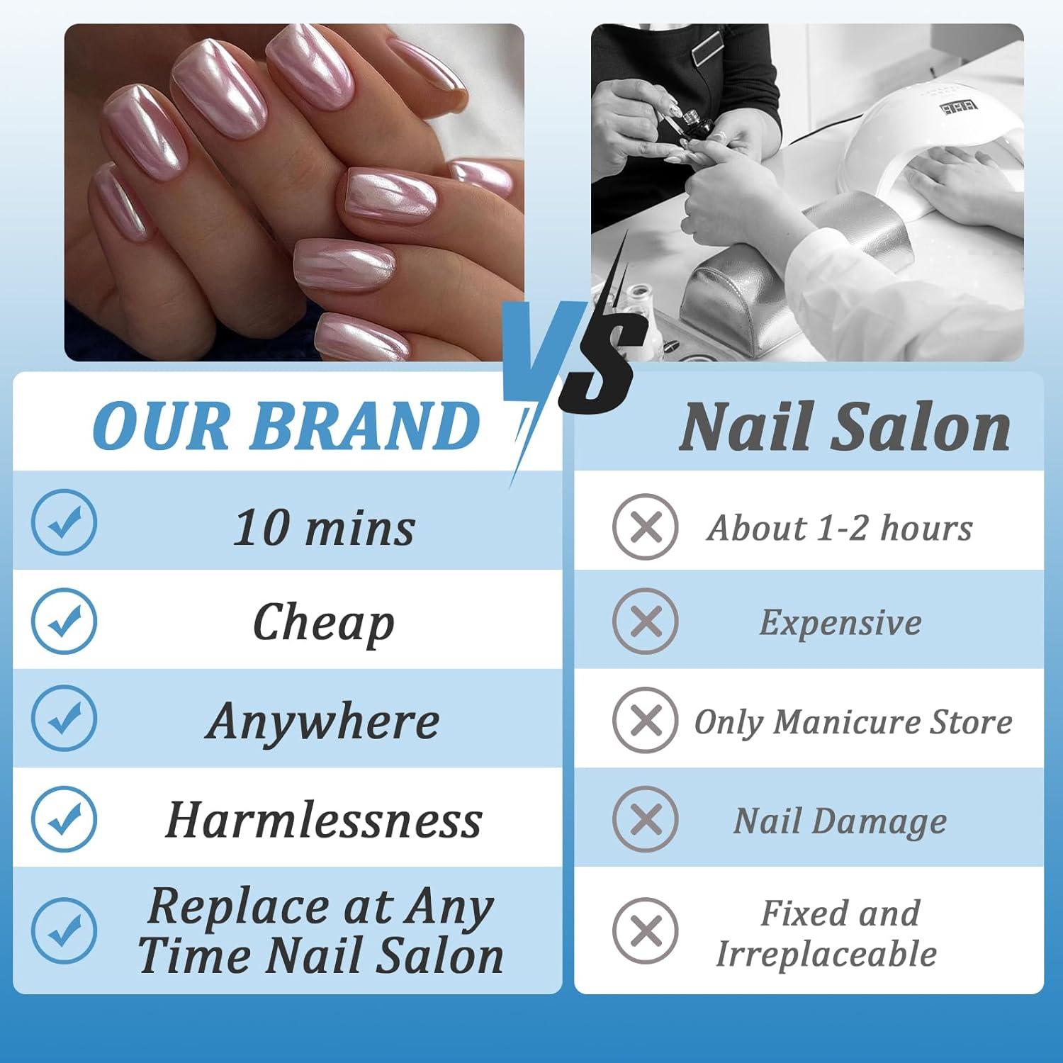 24er Set Rosa Aurora Acryl Nägel Press on Nails Nageldekoration