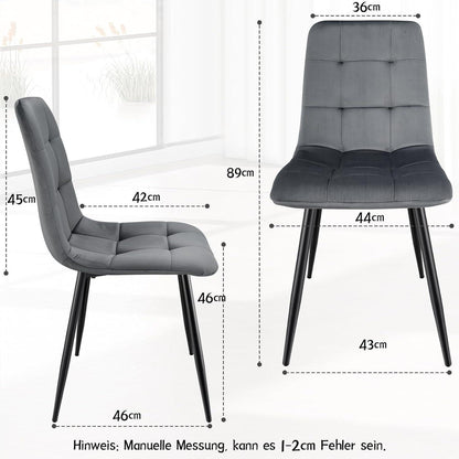 Esszimmerstühle 6er Set, Dunkelgrau, Gepolstert & Ergonomisch