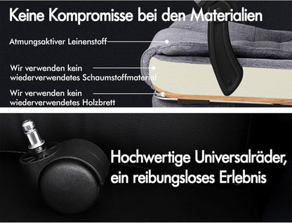Ergonomischer Gaming Bürostuhl mit Lordosenstütze - Grau