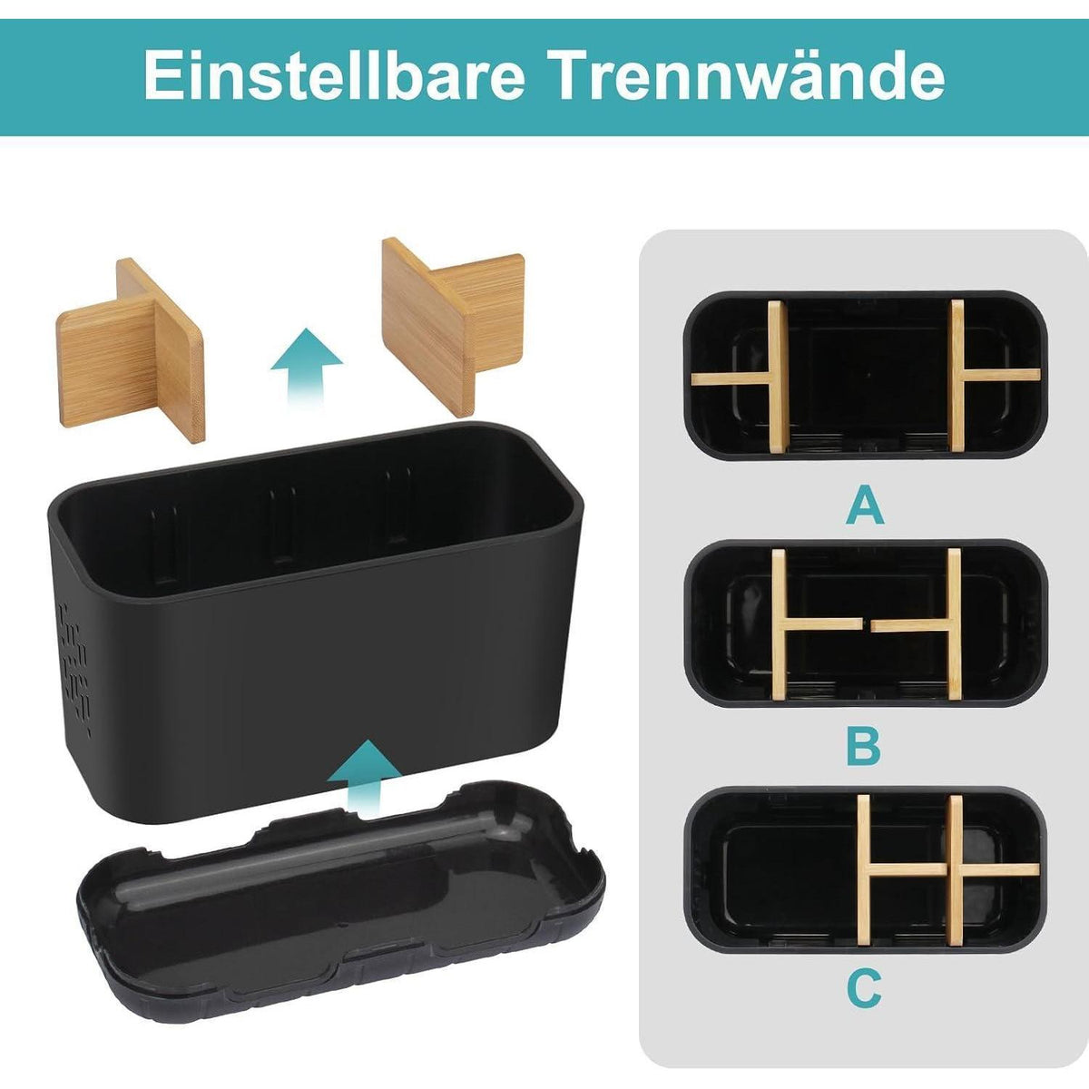 Zahnbürstenhalter für elektrische Zahnbürsten – Badezimmer Organizer Schwarz Groß