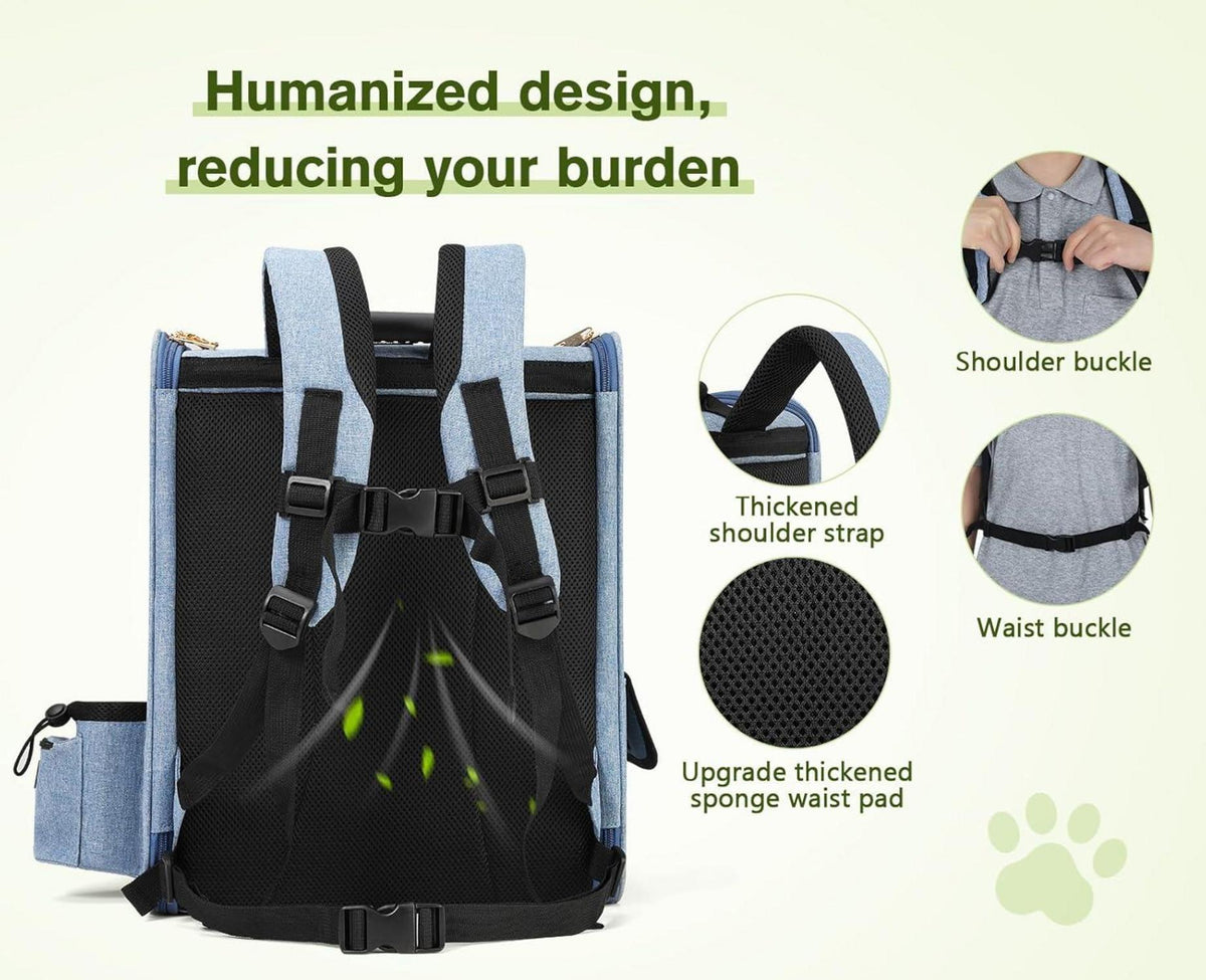 Pecute Haustier Rucksack Faltbar Katzentransporter Hundetasche Oxford-Tuch