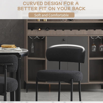 Esszimmerstühle 2er Set, Modern Retro Design, Schwarz