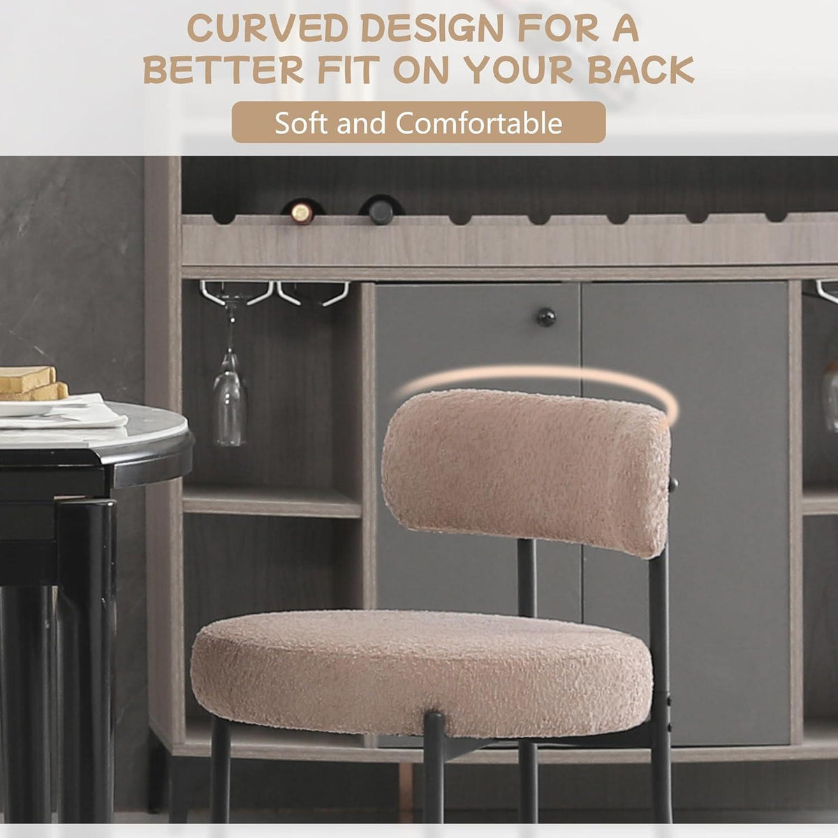 Esszimmerstühle 2er Set, Hellbraun – Modern Retro Design
