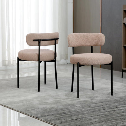 Esszimmerstühle 2er Set, Hellbraun – Modern Retro Design