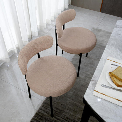 Esszimmerstühle 2er Set, Hellbraun – Modern Retro Design