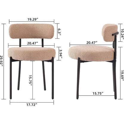 Esszimmerstühle 6er Set, Hellbraun, Modern Retro Design