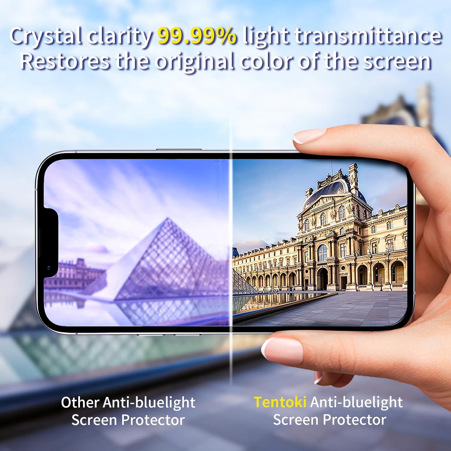 Panzerglas Schutzfolie für iPhone 13/13Pro/14 Anti-Blaulicht 2.5D HD 9H+ 2 Stk