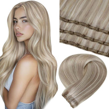 Blond Highlight Echthaar Tressen – Micro Bead Haarverlängerung #18/613