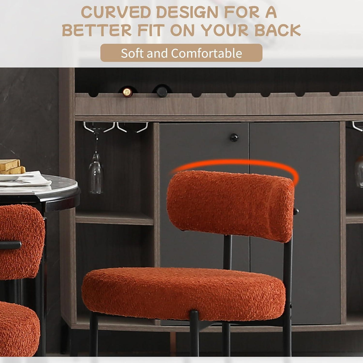 Esszimmerstühle 2er Set, Modern Retro, Orange
