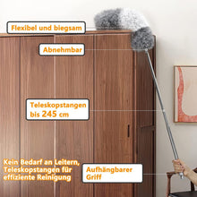 Staubwedel Teleskop ausziehbar 2,45m Biegbar Spinnwebenbesen