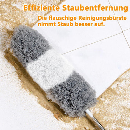 Teleskop Staubwedel ausziehbar 2,45m lang Biegbar Grau