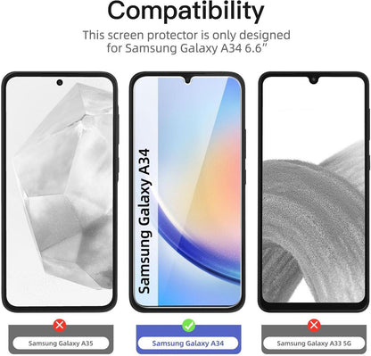 Sichtschutz Panzerglas Samsung Galaxy A34 5G 3er Set 9H