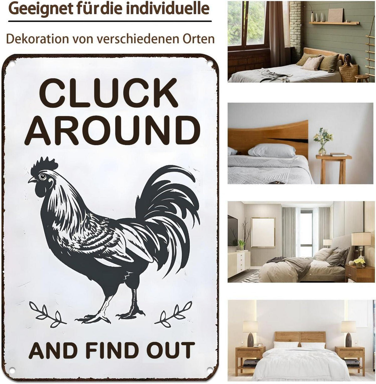 Lustiges Huhn Zinn Zeichen Farm Huhn Coop Bauernhof Garten Dekor 20x30 cm