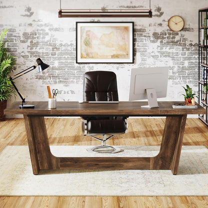 Großer Schreibtisch 180x79cm – Rustikaler Home Office Arbeitstisch