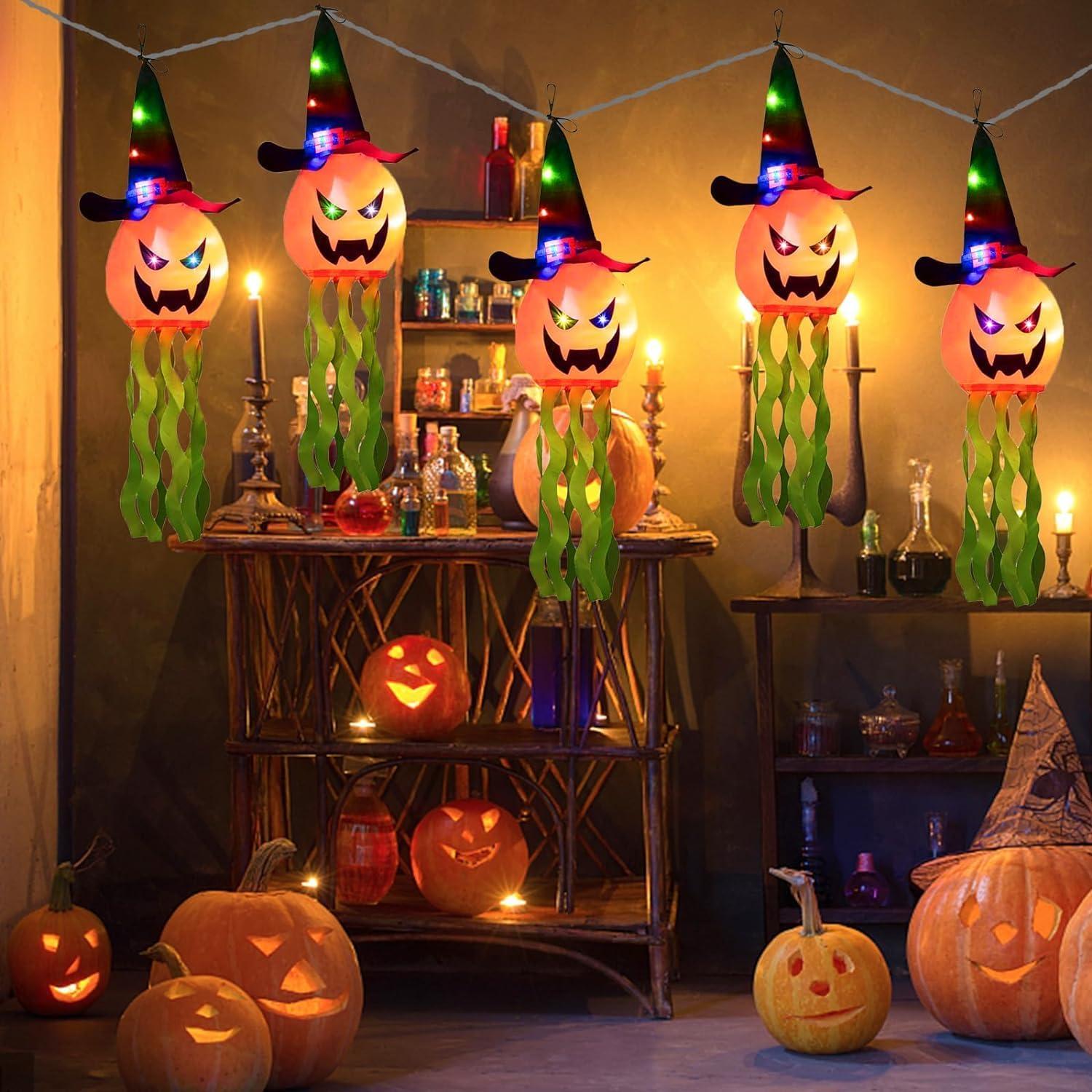 Halloween Kürbis Deko Set Gruselig Hängend 5er Pack