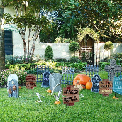 Halloween Deko Warnschilder Set gruselig gruselige Horror Outdoor