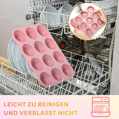 Silikon Muffinbackform 12er - Antihaft & Leicht zu Reinigen