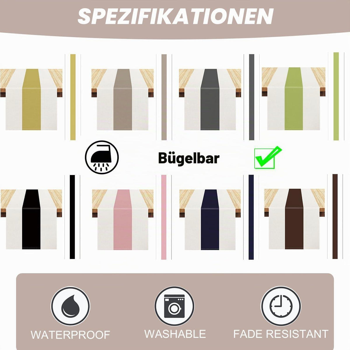 Tischläufer Schwarz 40x140cm - Modern, Wasserabweisend & Abwaschbar