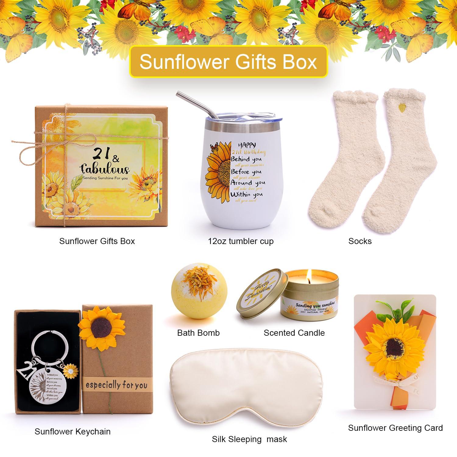 21. Sonnenblume Geschenkkorb für 21. Geburtstag Mädchen - 7
