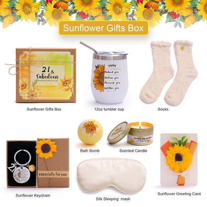 21. Sonnenblume Geschenkkorb für 21. Geburtstag Mädchen - 7