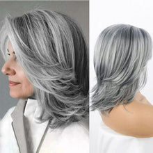 Graue Schulterlänge Mullet Synthetische Cosplay Perücke