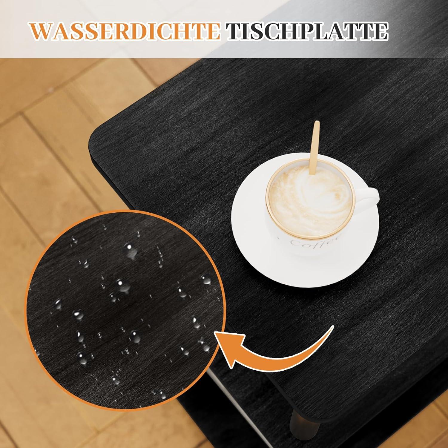 3-stöckiger Beistelltisch Schwarz Modernes Design 40x30x61.5cm