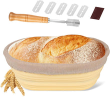 Silikon Gärkorb Set mit Bäckermesser, faltbar, leicht zu