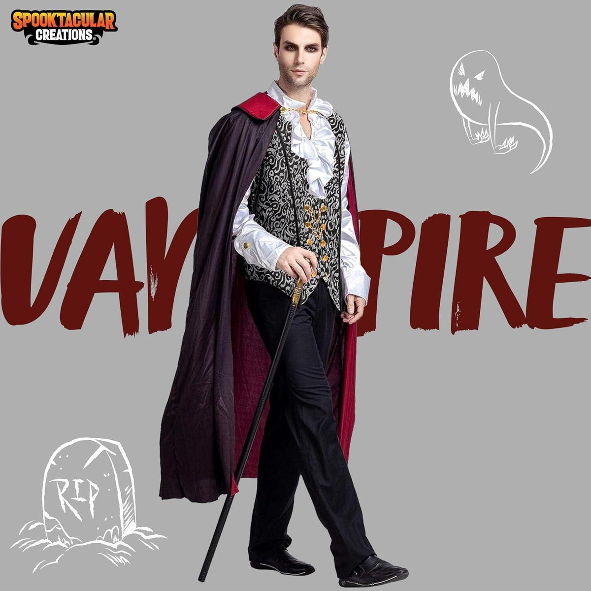 Renaissance Vampir Kostüm Herren Deluxe Halloween Rollenspiel